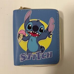 Disney Stitch Blue Cartoon Ladies/ Kids Zip Wallet